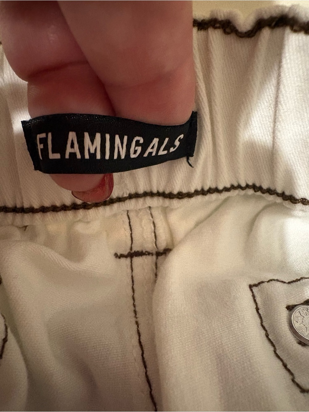 Flamingoals Women's Cream Utility Bermuda Shorts with Front Pockets - Picture 10 of 12